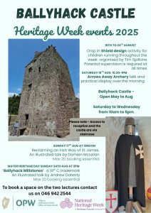 Poster promoting events at Ballyhack Castle for Heritage Week 2025